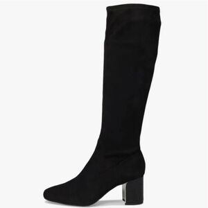 Women's Black Knee-High Block Heel Boot